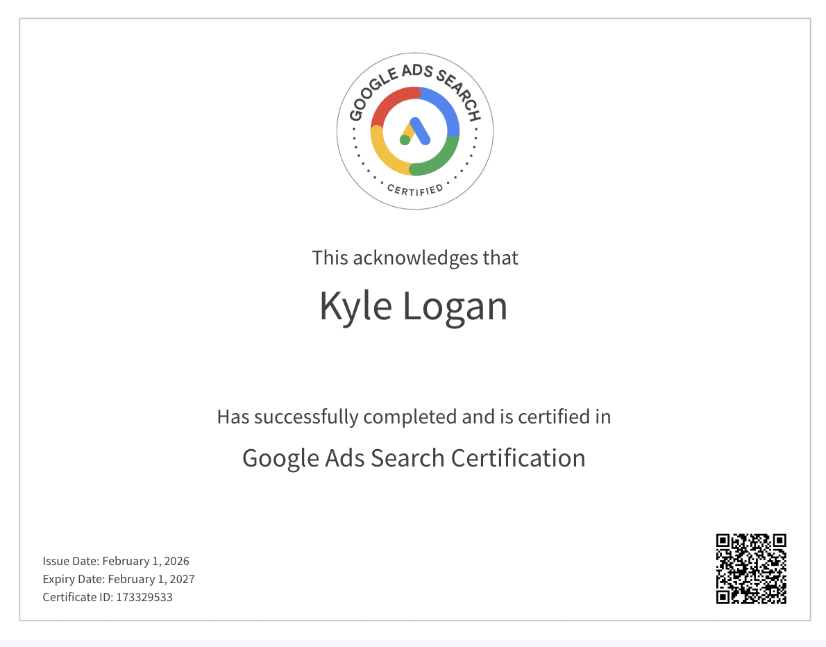 Google Ads Search Certified | Orange County PPC Expert | KLmarketinggroup.net