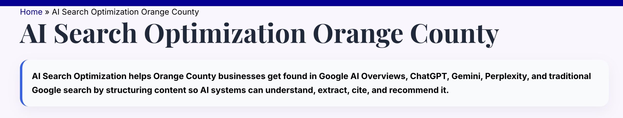 AI SEO OC Short Answer Example - KL Marketing Group