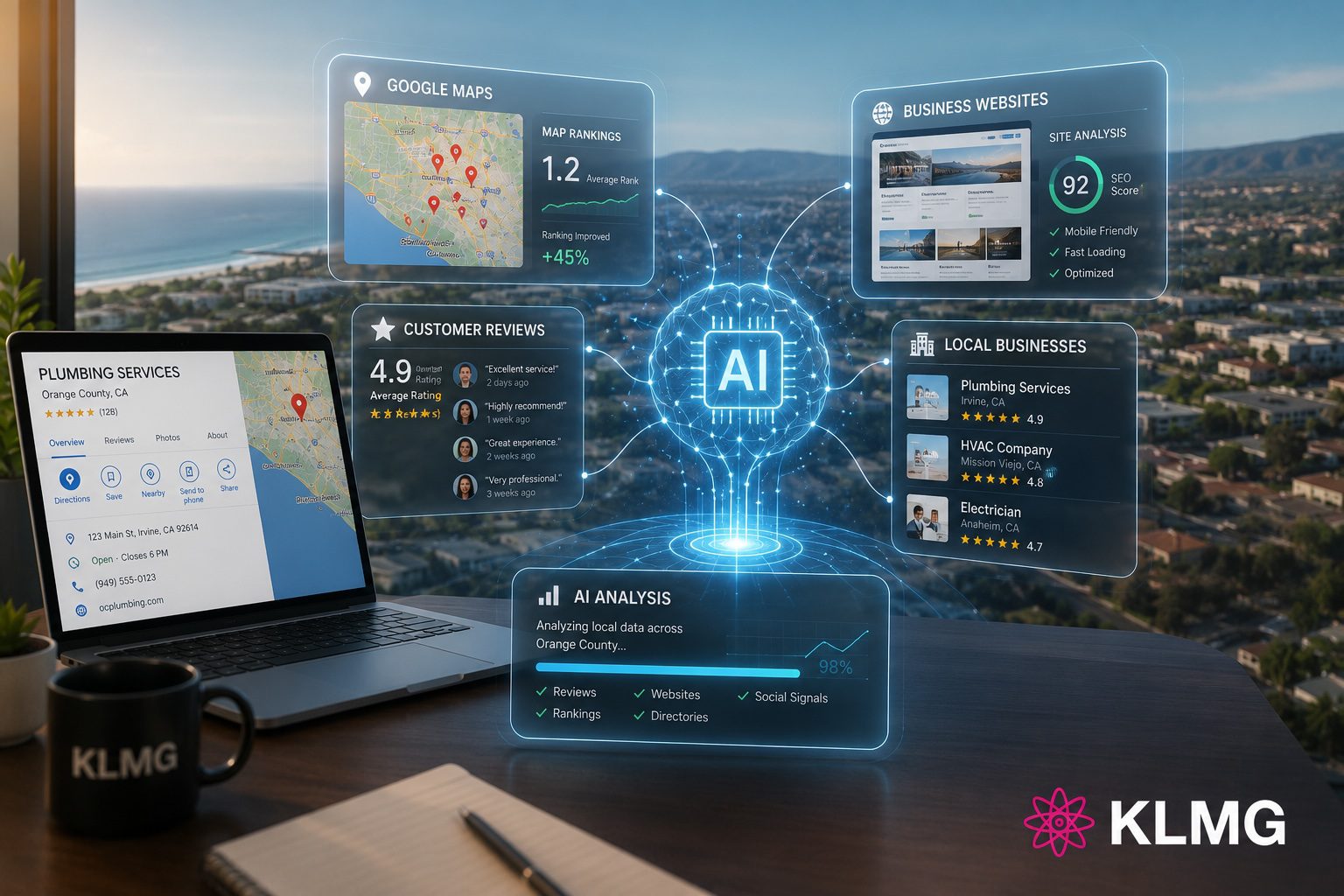 AI analyzing local SEO ranking factors in Orange County | AI SEO Orange County | KL Marketing Group AI analyzing local SEO ranking factors in Orange County | AI SEO Orange County | KL Marketing Group