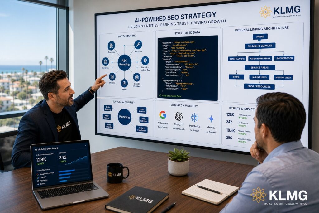 Entity SEO planning session Orange County KL Marketing Group